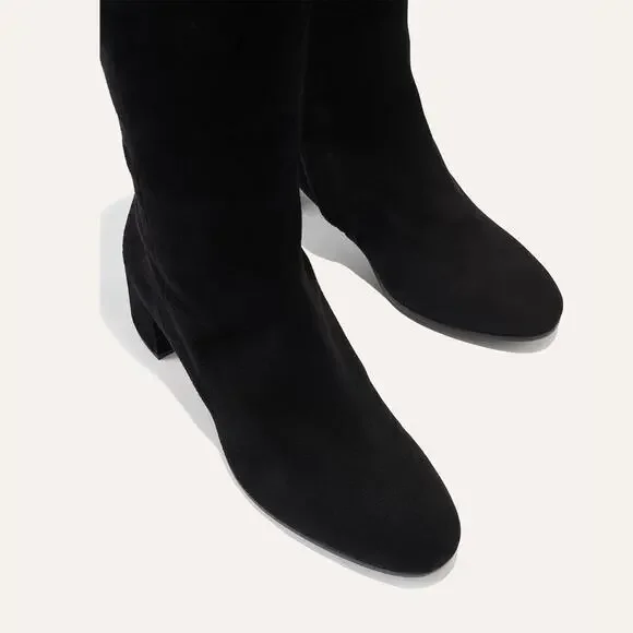 Margaux The Edie Knee High Boots - 38.5 (Us 8.5) Black Suede